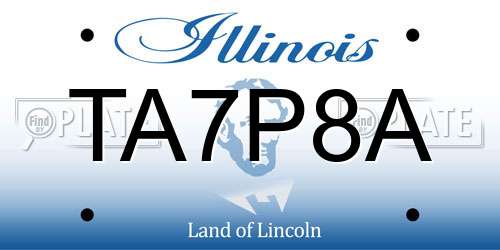 TA7P8A Illinois License Plate
