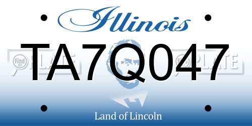 TA7Q047 Illinois License Plate