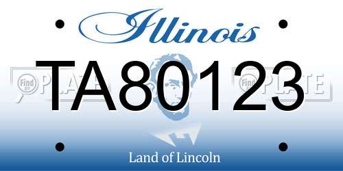 TA80123 Illinois License Plate