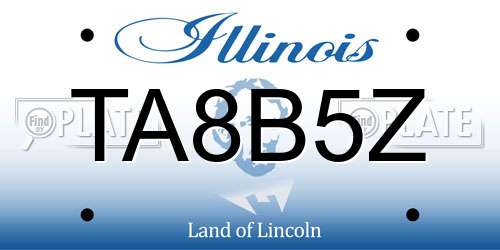 TA8B5Z Illinois License Plate