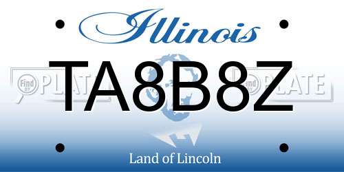 TA8B8Z Illinois License Plate