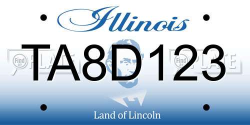 TA8D123 Illinois License Plate