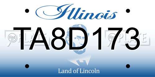 TA8D173 Illinois License Plate
