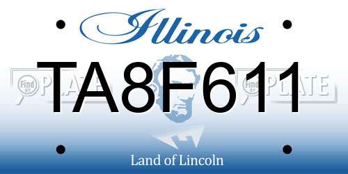 TA8F611 Illinois License Plate