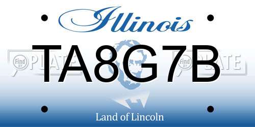 TA8G7B Illinois License Plate