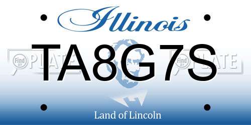 TA8G7S Illinois License Plate