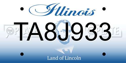 TA8J933 Illinois License Plate