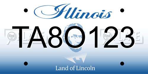 TA8O123 Illinois License Plate