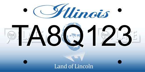 TA8Q123 Illinois License Plate