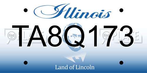 TA8Q173 Illinois License Plate