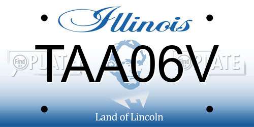 TAA06V Illinois License Plate