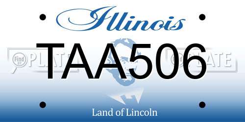 TAA506 Illinois License Plate