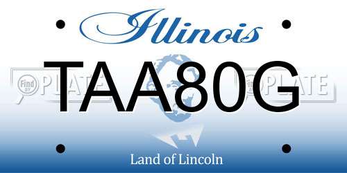 TAA80G Illinois License Plate