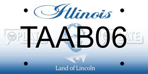 TAAB06 Illinois License Plate