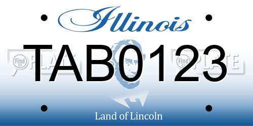 TAB0123 Illinois License Plate