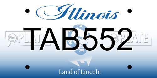 TAB552 Illinois License Plate