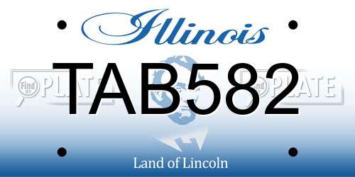 TAB582 Illinois License Plate