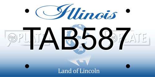 TAB587 Illinois License Plate