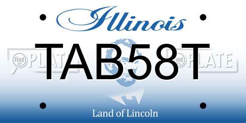 TAB58T Illinois License Plate