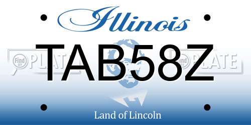 TAB58Z Illinois License Plate