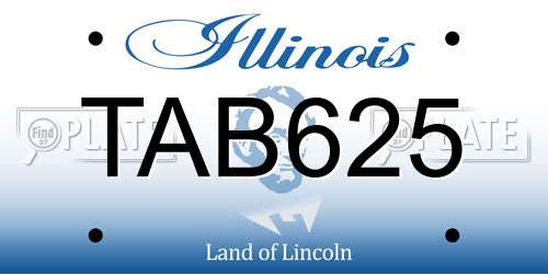 TAB625 Illinois License Plate