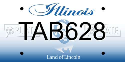 TAB628 Illinois License Plate