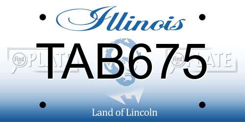 TAB675 Illinois License Plate