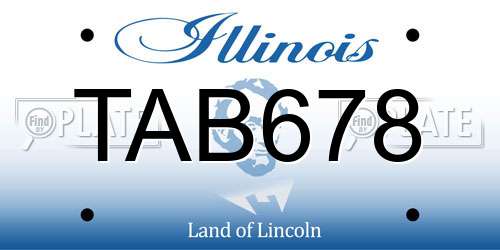 TAB678 Illinois License Plate