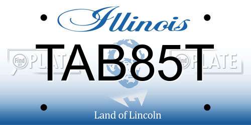 TAB85T Illinois License Plate