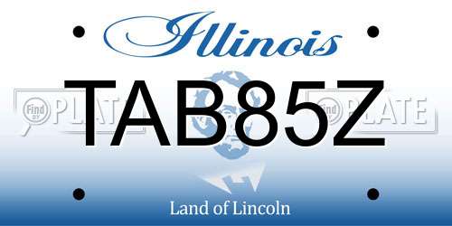 TAB85Z Illinois License Plate