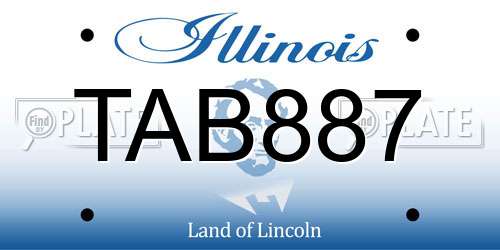 TAB887 Illinois License Plate