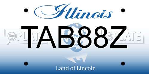 TAB88Z Illinois License Plate