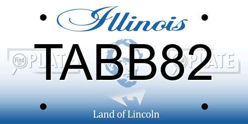 TABB82 Illinois License Plate