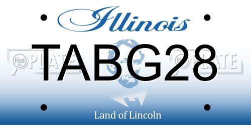 TABG28 Illinois License Plate