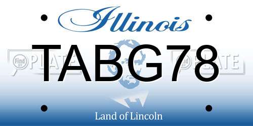 TABG78 Illinois License Plate