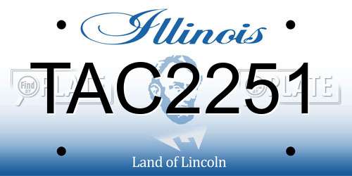 TAC2251 Illinois License Plate