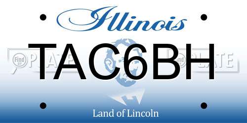 TAC6BH Illinois License Plate