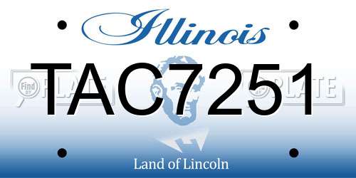 TAC7251 Illinois License Plate