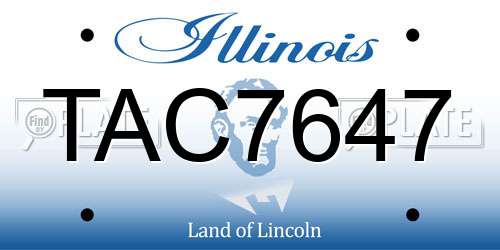 TAC7647 Illinois License Plate