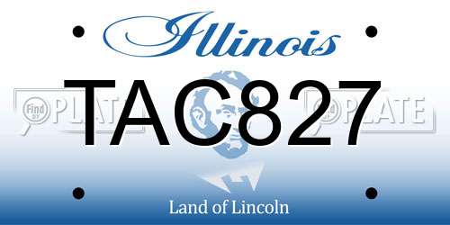 TAC827 Illinois License Plate
