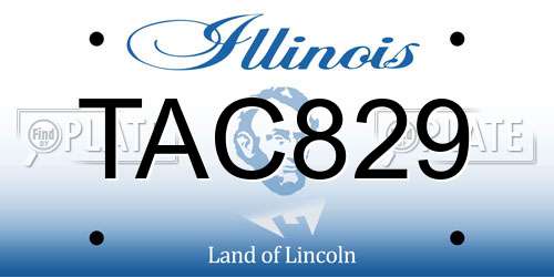 TAC829 Illinois License Plate