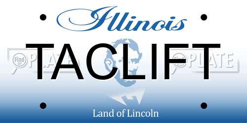 TACLIFT Illinois License Plate