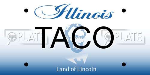 TACO Illinois License Plate