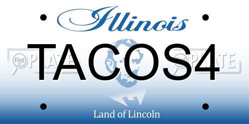 TACOS4 Illinois License Plate