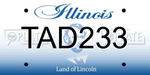 TAD233 Illinois License Plate