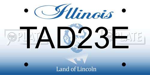 TAD23E Illinois License Plate