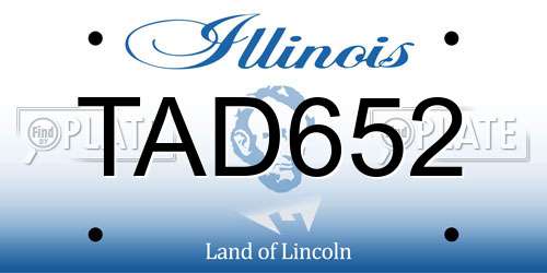 TAD652 Illinois License Plate