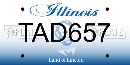 TAD657 Illinois License Plate