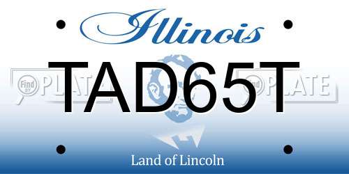 TAD65T Illinois License Plate
