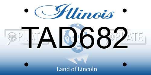 TAD682 Illinois License Plate
